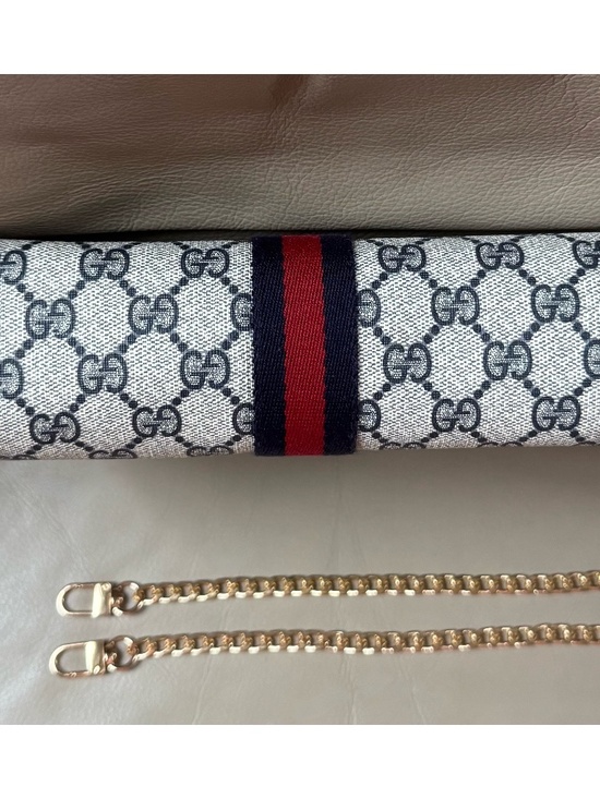 Authentic Vintage Gucci Web Monogram Canvas Black Leather Velcro Clutch - Picture 6 of 11